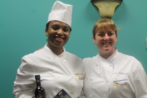 Chili Cook-Off Winner Stella Taylor poses with Program Director Chef Hillary Gallagher after her win.