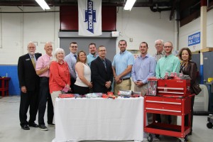 Pictured, from left, are: CTC President Dr. Ron Newcomb, Alan and Clair Peterson, Justin Gross, Jessica Revere, Michael King, Nathaniel Welch, Austin Brown, Adam Dupuis and Andrew Mabry.