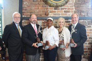 Photo of CTC President Dr. Ron Newcomb and retiring board members Mike Fields, financial consultant with Renasant Wealth Management; Deanne Bonner, president of the Cobb County branch NAACP; Mitzi Smith Moore, president of Sundial Plumbing Services; and Stevan Crew, president of Crew & Associates.