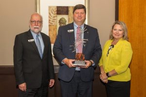 Shown here, l-r, are Dr. Ron Newcomb, President of Chattahoochee Technical College; Don Barbour, Chattahoochee Tech Board of Trustees Chair; and Jennifer Nelson, Chattahoochee Tech Vice President of Student Affairs.