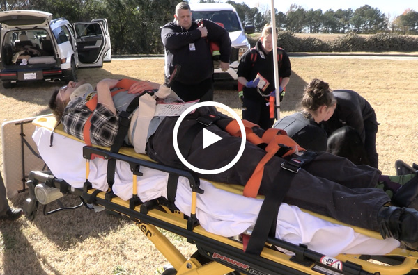 Paramedic students practicing