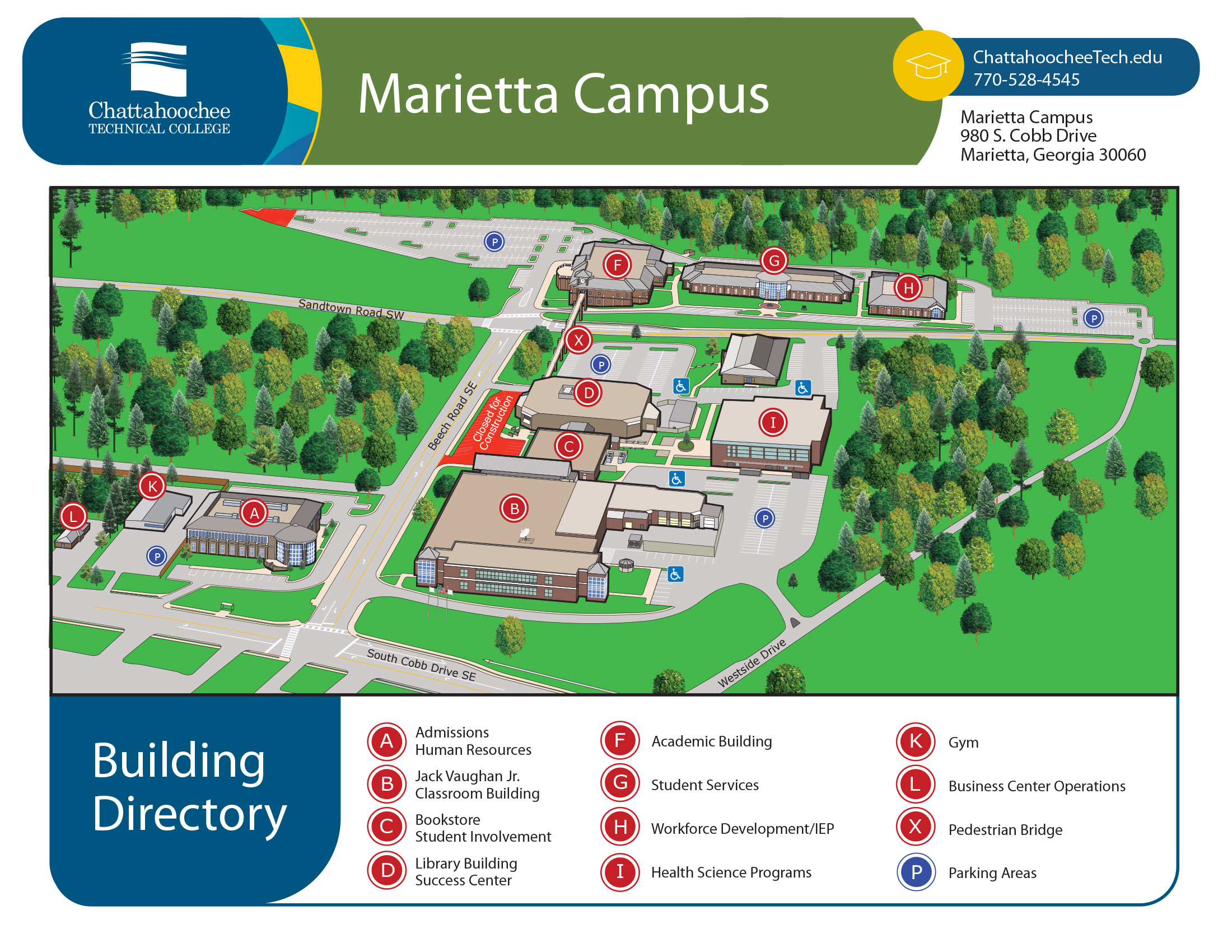 chattahoochee tech north metro campus map Campus Locations Chattahoochee Technical College chattahoochee tech north metro campus map