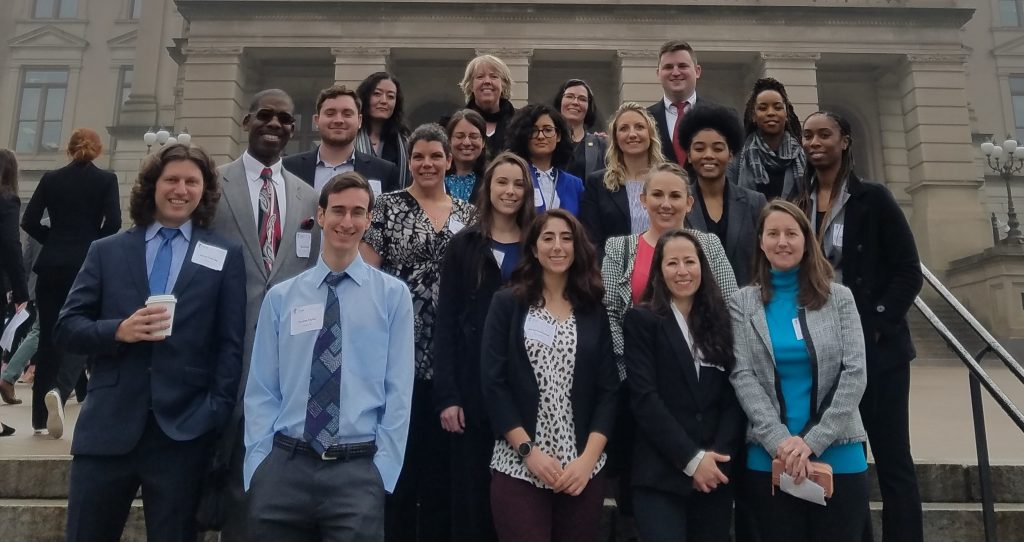 Shown here in front of the Georgia State Capitol building are Chattahoochee Tech PTA students with their instructors, Stephanie Puffer, Aaron Freeman, and Morgan Marcum.