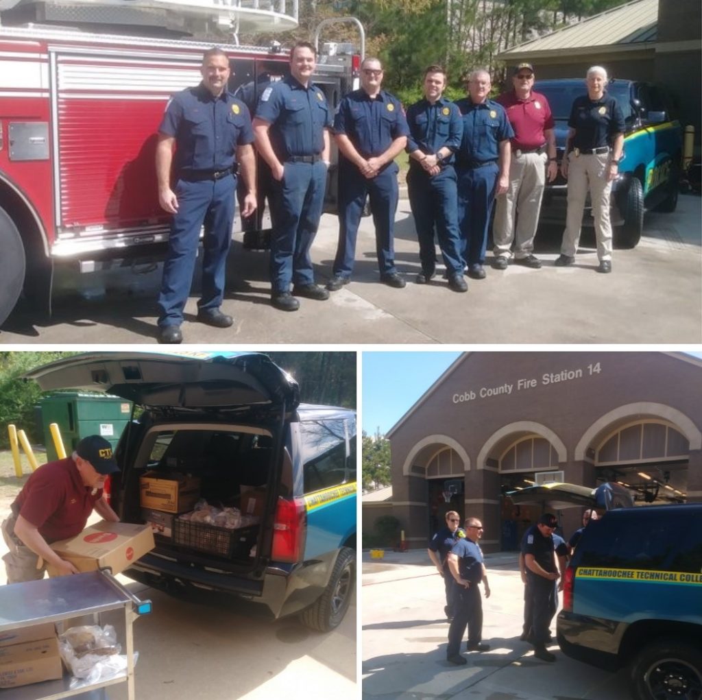 Chattahoochee Tech donated over 200 pounds of food to Cobb County firefighters to help during the COVID-19 pandemic.