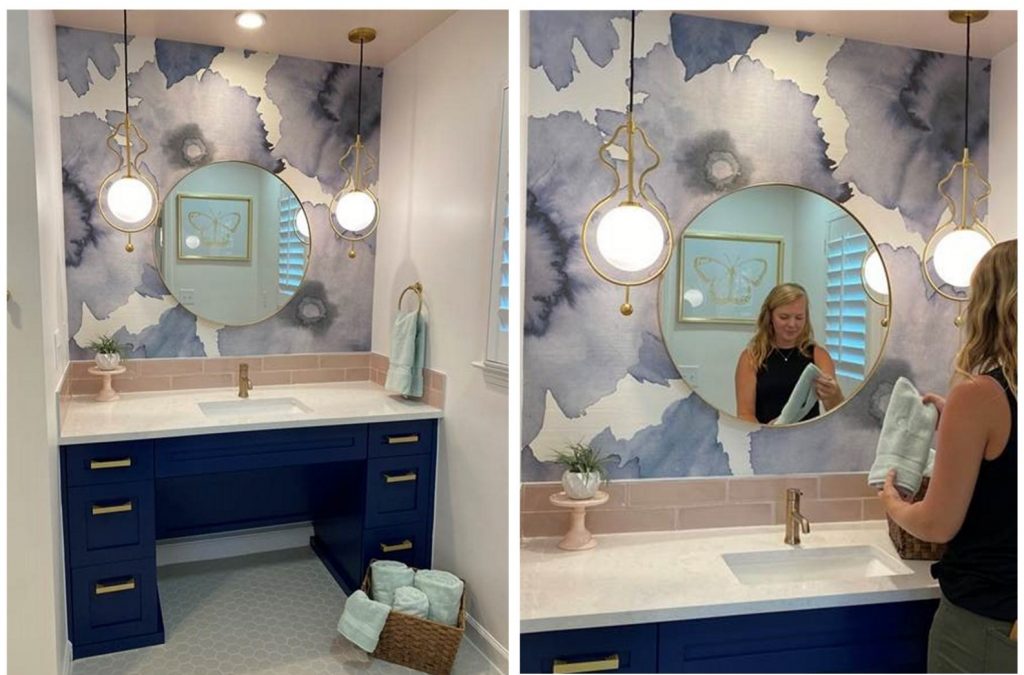 The class project included this makeover for a wheelchair accessible bathroom.