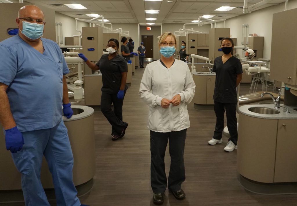 Chattahoochee Tech Dental Assisting Program Director Michelle Peets and Adjunct Lab Instructor Mohamed Ragab are shown here with the students.