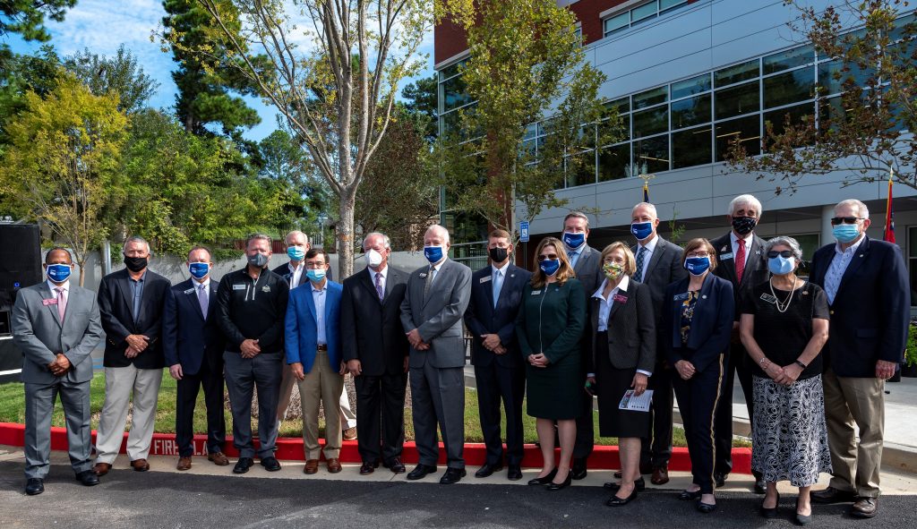 State and local community leaders were present to celebrate the opening of the college's health science building.