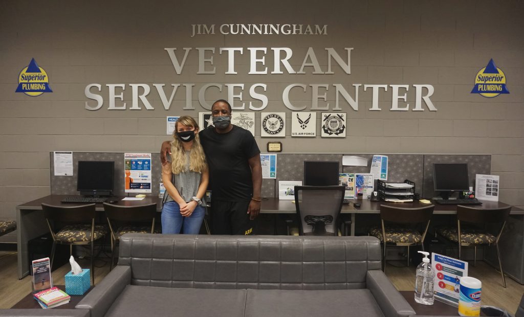 CTC students Octavius Jackson and Ericka Heggi both are U.S. military veterans. 