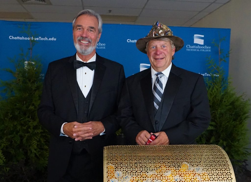 The Chattahoochee Tech Foundation 2020 Reverse Raffle featured, l-r, Mark McCain and Louis Tonsmeire.