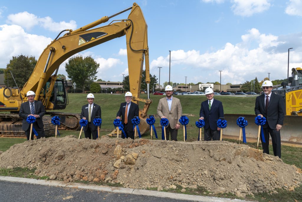 Shown at the groundbreaking ceremony, l-r, are Mark Goddard, TCSG Commissioner Greg Dozier, Dr. Ron Newcomb, Josh Brock, Tom Gay and Scott Gordon. 