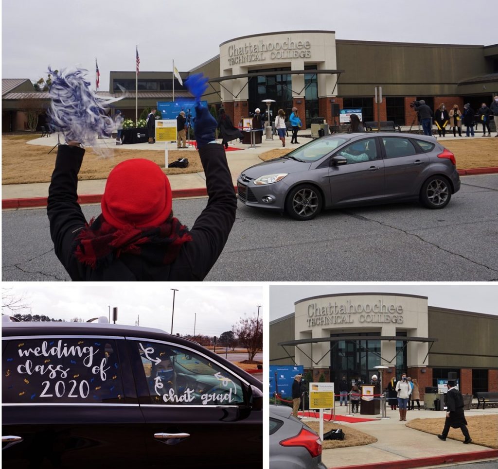 Collage of graduates in their cars