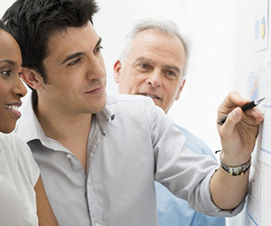 Two men in a meeting