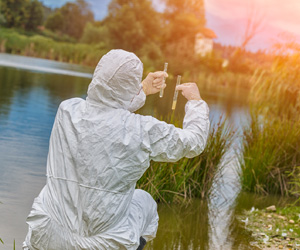 Individual in protective gear