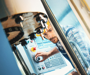 Man working with machine