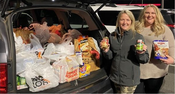 Two ladies and groceries