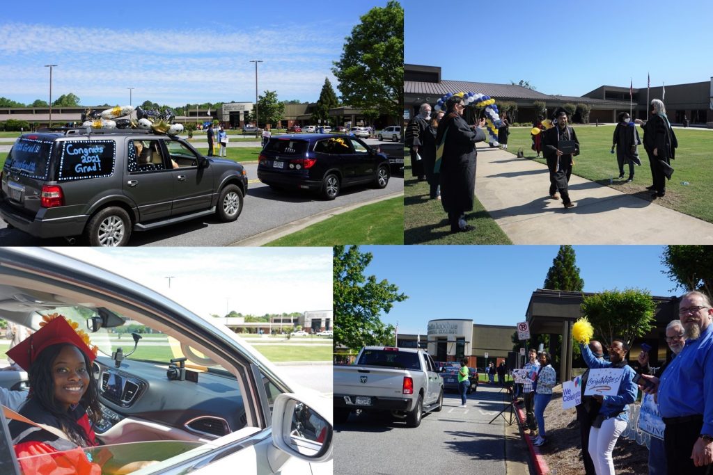 Chattahoochee Tech faculty and staff celebrated graduates along the route.