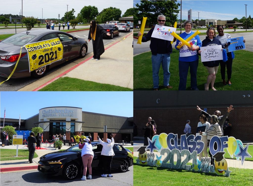 Shown here are some of the graduates and families as they participated in this event.