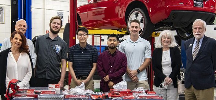 Shown here, l-r, are Dutch Kral, Alan Peterson, Sean Willis, Juan Avila, Ivan Zappato, Chase Braithwaite, Claire Peterson and Dr. Ron Newcomb.