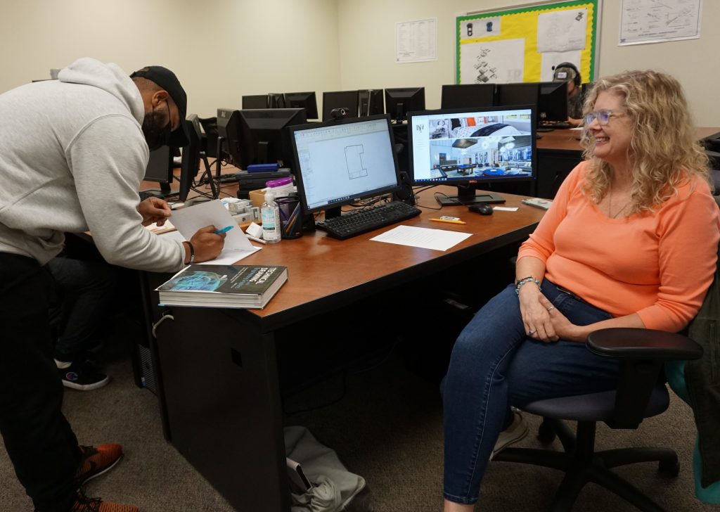 Tammy Perry is shown here serving as Drafting program Lab Tutor.