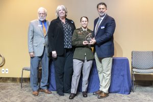 Jenny Lynn Bridges receiving the 2021 Alumni of the Year Award