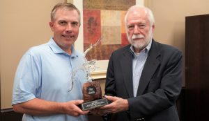 Board of Trustees Chair Mark Goddard Receives Award from Chatt Tech President Dr. Ron Newcomb