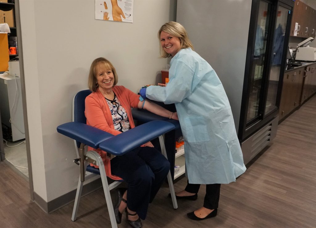 Shown here are Medical Laboratory Technology Program Director Robin Aiken and instructor Jennifer Chin.