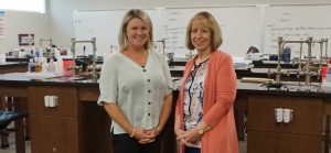 Chattahoochee Tech Medical Laboratory Technology Program instructors Robin Aiken and Jennifer Chin. are shown here in a lab at the Marietta Campus.