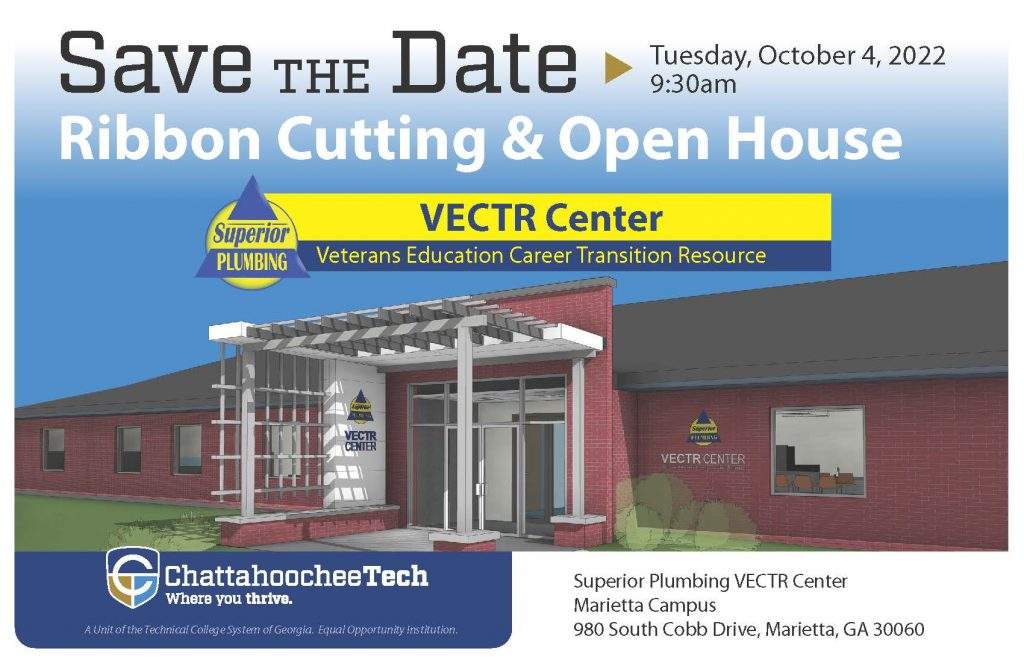 Save the Date invitation image for Superior Plumbing VECTR ribbon-cutting and open house event