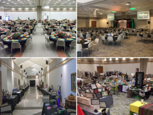 Four pictures of Appalachian campus decorated for special events