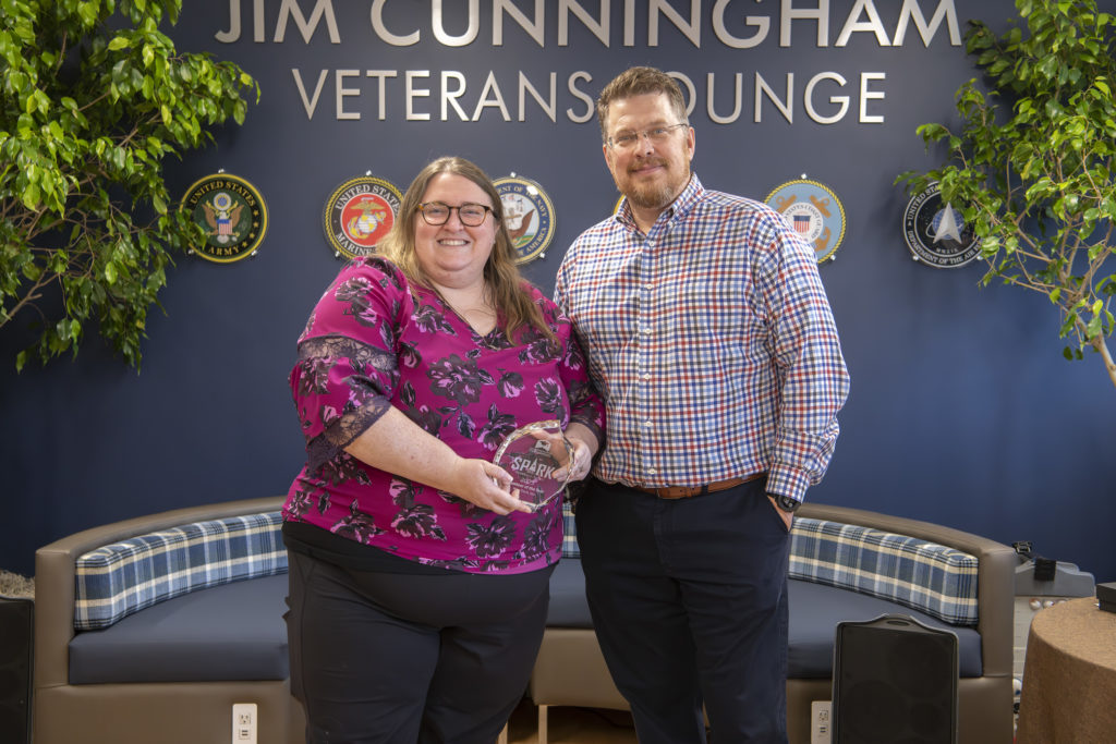 Win-Tech, Inc. co-presidents Allison Giddens and John Hudson are shown here with their award.