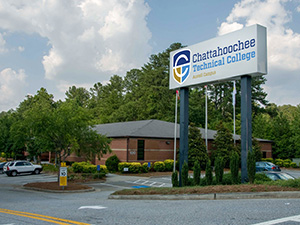 The entrance of the Chatt Tech Austell Campus