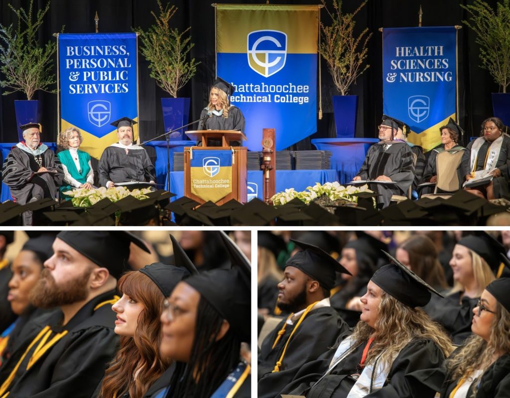 Chatt Tech VP Missy Cusack address the graduating students during commencement