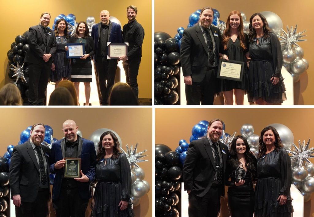 Radiography students receiving awards are shown here with their awards and the instructors