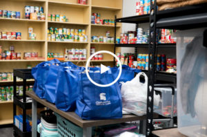The Golden Eagle Food Pantry fully stocked with food for students in need