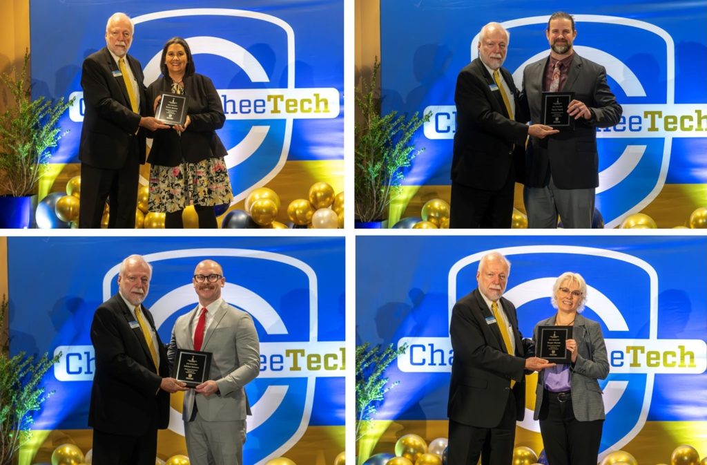 The 2024 RPA Finalists are shown on stage with Chatt Tech President Dr. Ron Newcomb.