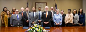 Officials from Chatt Tech and Clayton State gather for articulation agreement signing event