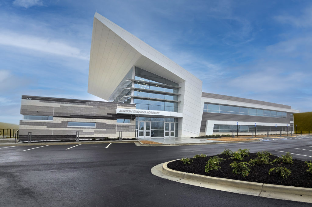 Front view of the Chattahoochee Tech Aviation Training Academy