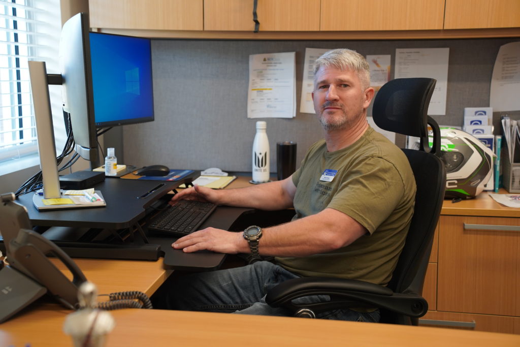 Veteran Services Coordinator Michael Payne is shown here in his office at the VECTR Center.