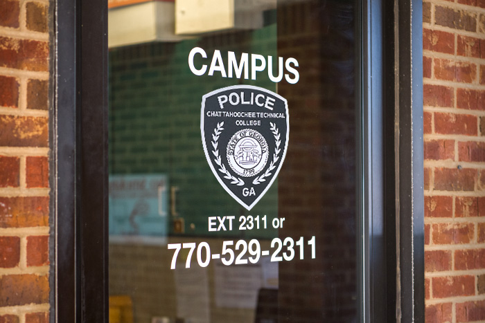 Photo of door to Campus Police office