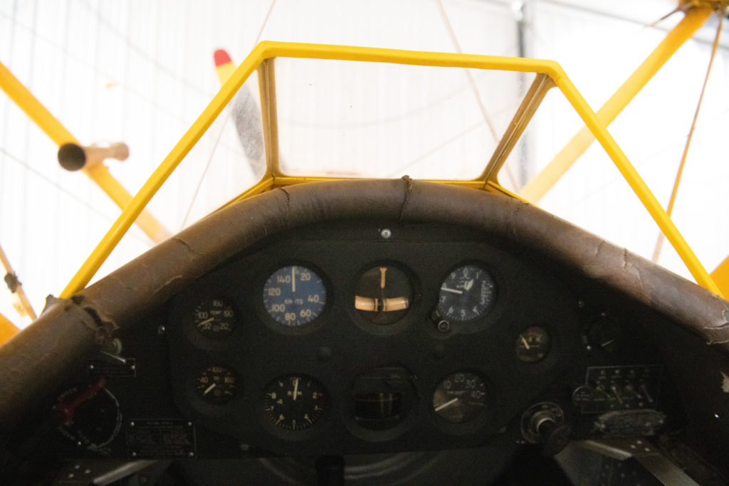 Cockpit Control Panel of the N3N airplane at Chattahoochee Tech
